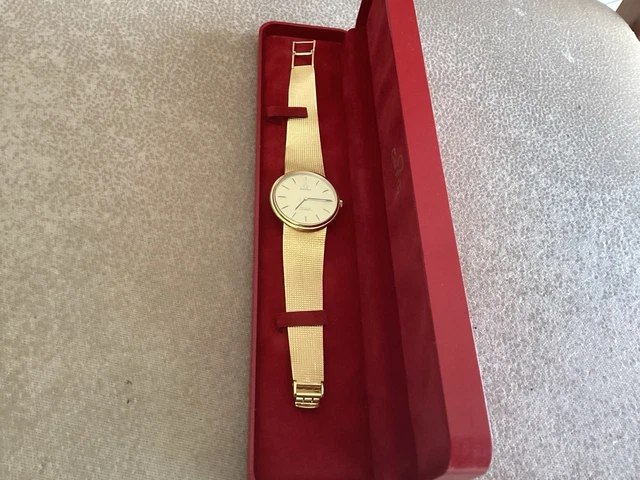 Montre Omega automatique DE Ville 100 % authentique, fabriquée en Suisse, en or jaune massif 18 carats (750)