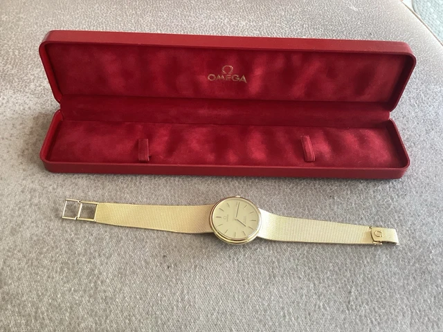 Montre Omega automatique DE Ville 100 % authentique, fabriquée en Suisse, en or jaune massif 18 carats (750)