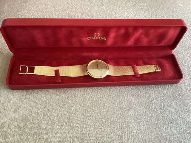 Montre Omega automatique DE Ville 100 % authentique, fabriquée en Suisse, en or jaune massif 18 carats (750)