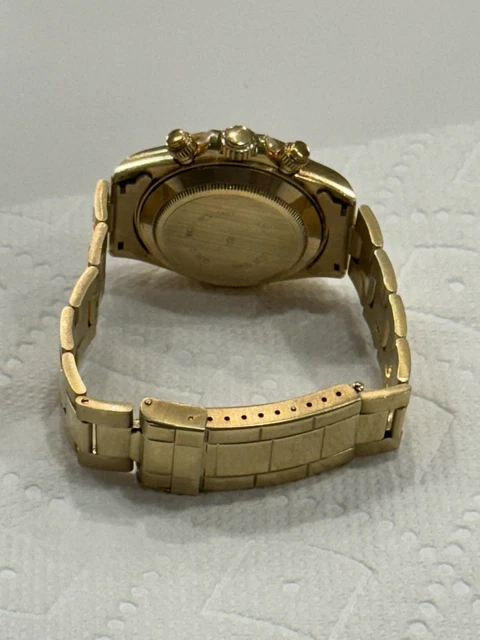 Montre homme chronographe automatique Genève 18 carats avec date et bracelet 18 carats - 137 grammes