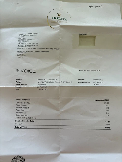 Rolex GMT-Master II "Batman" 2015-16 116710BLNR - Révisée en usine en 2025 PAS DE RSV !!