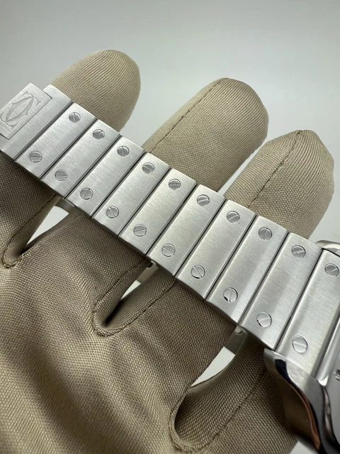 Montre automatique Cartier Santos 2018, cadran blanc, 39,8 mm, acier, WSSA0009 B+P