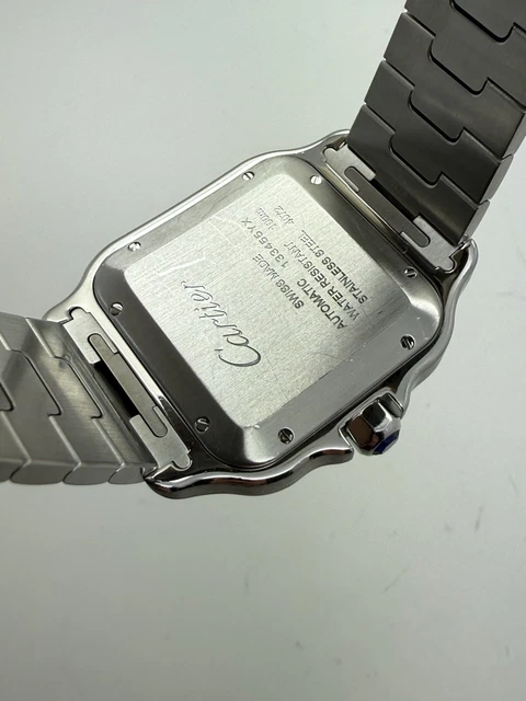 Montre automatique Cartier Santos 2018, cadran blanc, 39,8 mm, acier, WSSA0009 B+P