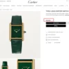 Montre Cartier Tank Louis Cartier verte 2023, grand modèle, boîtier en or 18 carats de 33,7 mm