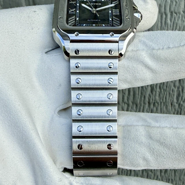 Montre Cartier Santos Grand Cadran Vert WSSA0062, 2024, Très bon état - Boîte et Papiers