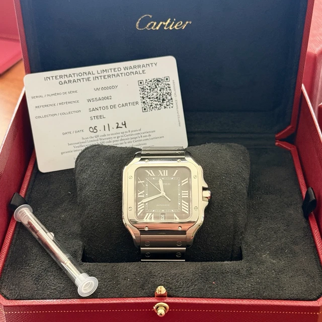 Montre Cartier Santos Grand Cadran Vert WSSA0062, 2024, Très bon état - Boîte et Papiers