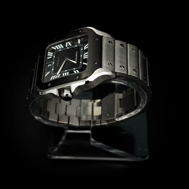 Montre Cartier Santos de Cartier 39,8 mm, cadran gris, bracelet en acier, 2025 (WSSA0037)