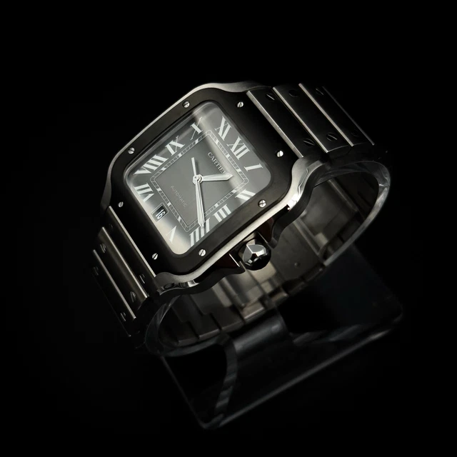 Montre Cartier Santos de Cartier 39,8 mm, cadran gris, bracelet en acier, 2025 (WSSA0037)