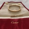 Bracelet Cartier authentique en or rose 18 carats et 4 diamants, taille 17