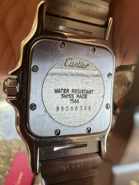 Montre homme Cartier Santos Bbc8346 authentique, bicolore, acier inoxydable, or 18 carats