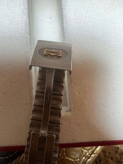 Montre homme Cartier Santos Bbc8346 authentique, bicolore, acier inoxydable, or 18 carats