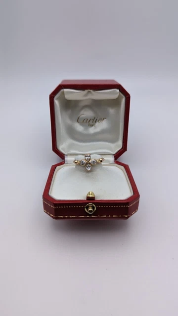 Bague Cartier en or tricolore 18 carats et diamants, taille 54 (UE) - 6,75 (US) - avec boîte