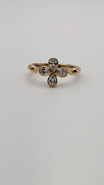 Bague Cartier en or tricolore 18 carats et diamants, taille 54 (UE) - 6,75 (US) - avec boîte