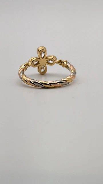 Bague Cartier en or tricolore 18 carats et diamants, taille 54 (UE) - 6,75 (US) - avec boîte