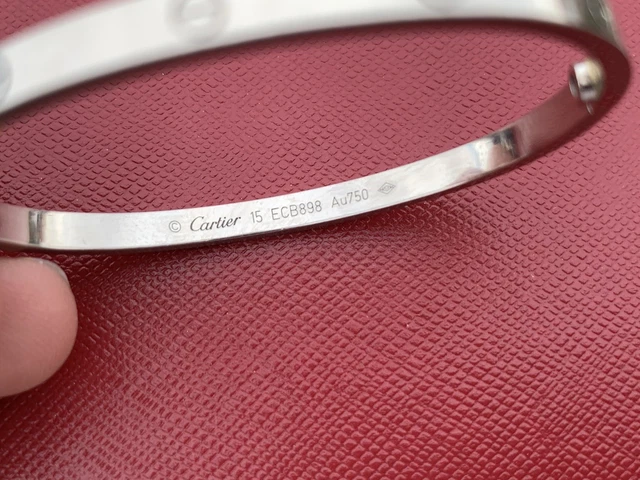 Bracelet Cartier Love en or blanc 18 carats (taille 15)