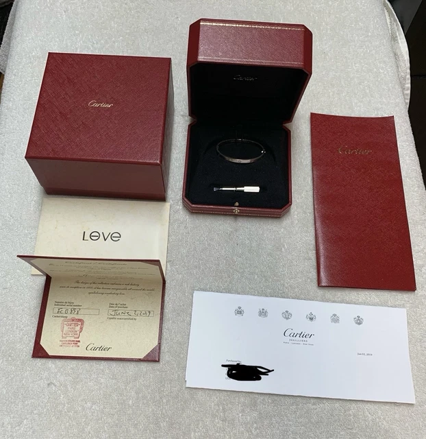 Bracelet Cartier Love en or blanc 18 carats (taille 15)