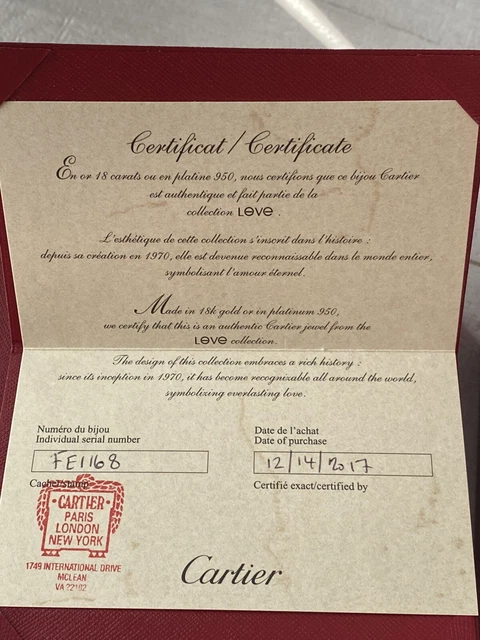 Bracelet Love Cartier en or rose 18 carats, 10 diamants, taille 17, petit modèle, 4 mm, boîte, Coa