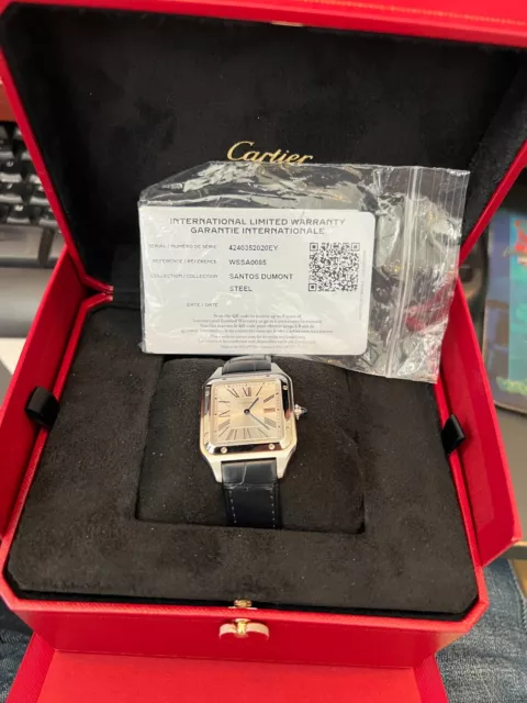 Montre Cartier Santos 31,5 mm WSSA0085 Dumont en acier inoxydable d'occasion