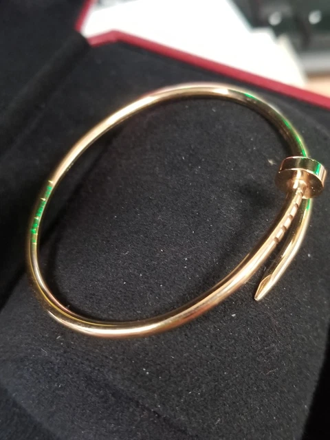 Bracelet jonc clou Cartier en or rose 750, petit modèle, 9,1 g