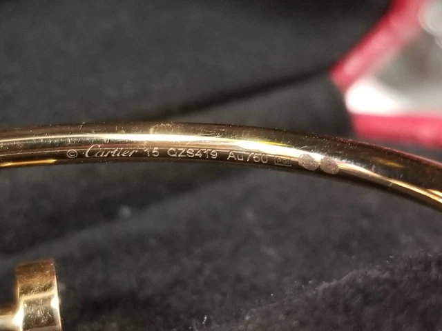 Bracelet jonc clou Cartier en or rose 750, petit modèle, 9,1 g