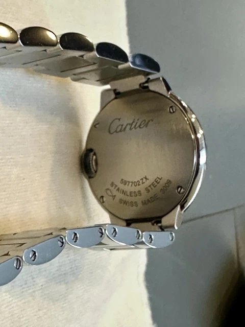 Montre Cartier Ballon Bleu QTZ 28 mm pour femme avec lunette sertie de diamants - Coffret complet