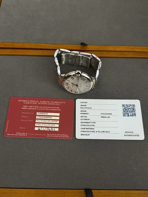 Montre Cartier Ballon Bleu Acier et Or 42 mm Réf. W2BB0022