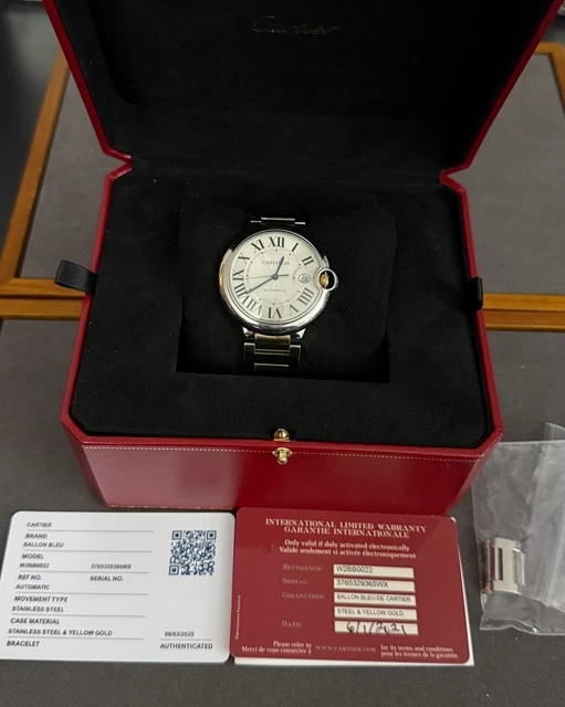 Montre Cartier Ballon Bleu Acier et Or 42 mm Réf. W2BB0022