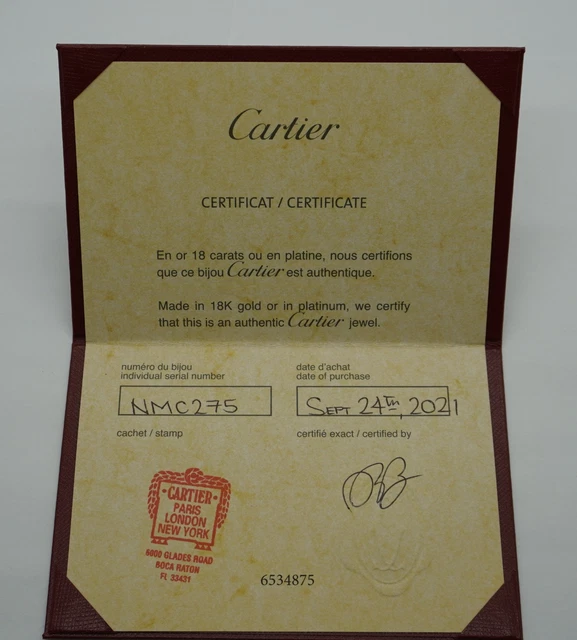 Bracelet Cartier LOVE en or jaune 18 carats, 4 diamants, 0,42 ct, taille 18, ensemble complet