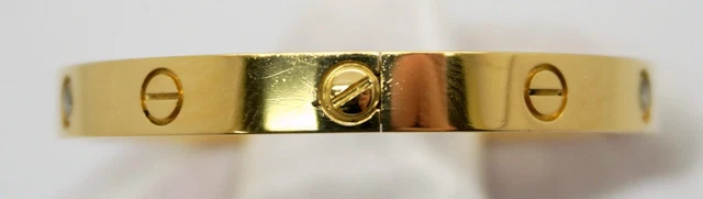 Bracelet Cartier LOVE en or jaune 18 carats, 4 diamants, 0,42 ct, taille 18, ensemble complet