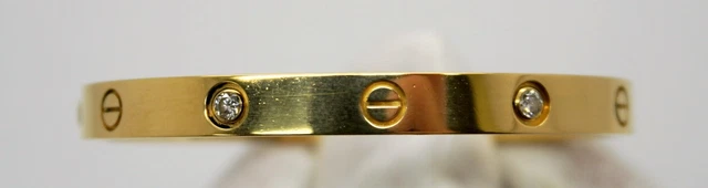 Bracelet Cartier LOVE en or jaune 18 carats, 4 diamants, 0,42 ct, taille 18, ensemble complet