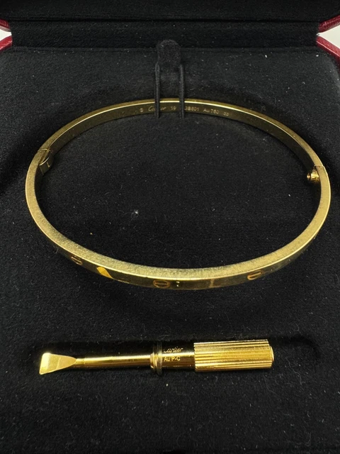 Bracelet jonc Love de Cartier | Or jaune 18 carats | Certificat et écrin | Taille 19