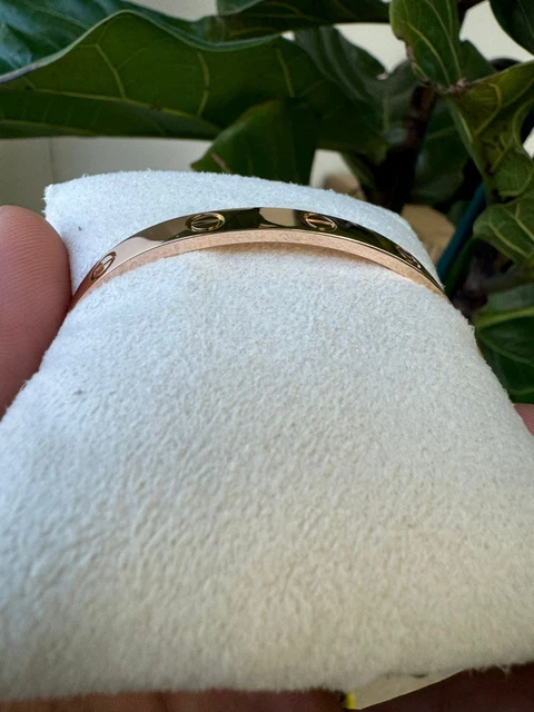 Bracelet Cartier Love en or rose 18 carats, nouvelle version, taille 16, avec boîte et papiers - B4000