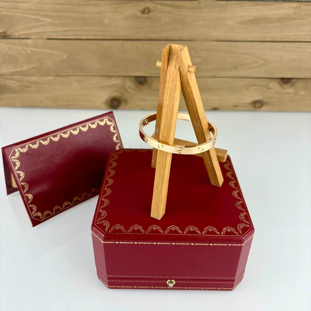 Bracelet Cartier Love en or rose 18 carats, taille 16, ensemble complet avec papiers