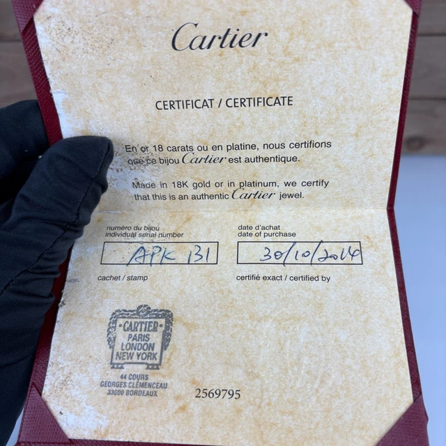 Bracelet Cartier Love en or rose 18 carats, taille 16, ensemble complet avec papiers