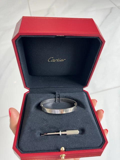 Bracelet Love Cartier - Or blanc 18 carats - Taille 16 - Coffret et tournevis