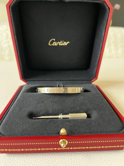 Bracelet Love Cartier - Or blanc 18 carats - Taille 16 - Coffret et tournevis