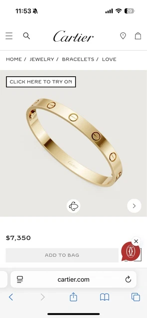 Bracelet Love Cartier en or jaune 18 carats