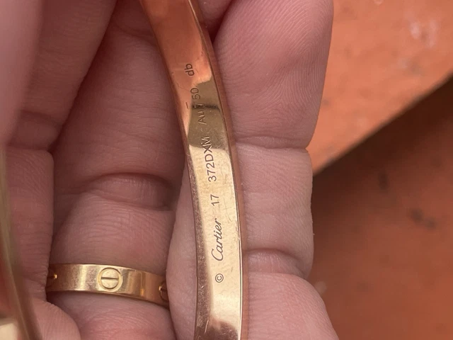 Bracelet Cartier Love Original en or rose, taille 17, boîte et papiers, 2025