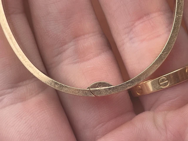 Bracelet Cartier Love Original en or rose, taille 17, boîte et papiers, 2025