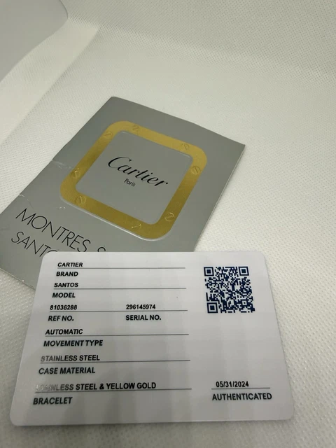 Montres Cartier Santos Date Réf. 81036288 Cadran Blanc Automatique 29 mm 2961