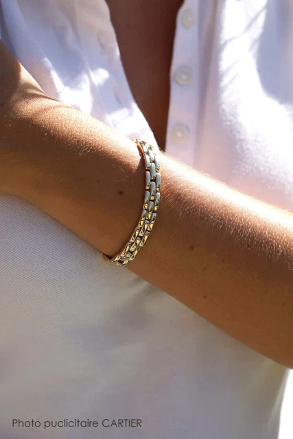 Bracelet Cartier Panthère à 3 rangs en or jaune 18 carats, très bon état