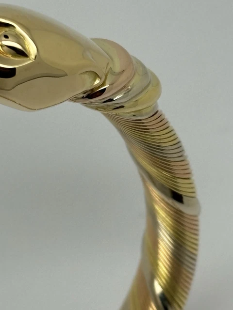 Bracelet Cartier Panthère Cougar Trinity en or jaune, blanc et rose 18 carats, service 2025