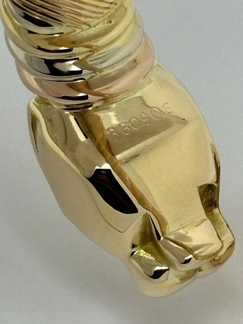 Bracelet Cartier Panthère Cougar Trinity en or jaune, blanc et rose 18 carats, service 2025