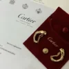 Boucles d'oreilles Trinity Cartier Panthère Cougar en or jaune, blanc et rose 18 carats, service 2025