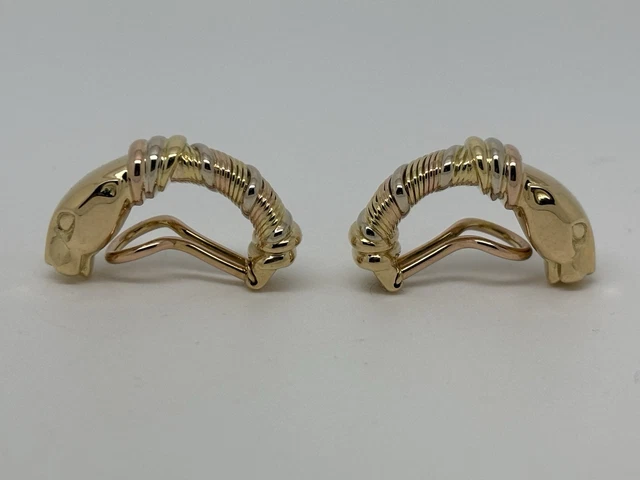 Boucles d'oreilles Trinity Cartier Panthère Cougar en or jaune, blanc et rose 18 carats, service 2025