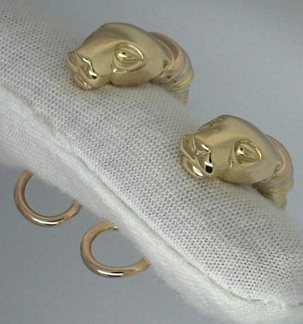 Boucles d'oreilles Trinity Cartier Panthère Cougar en or jaune, blanc et rose 18 carats, service 2025