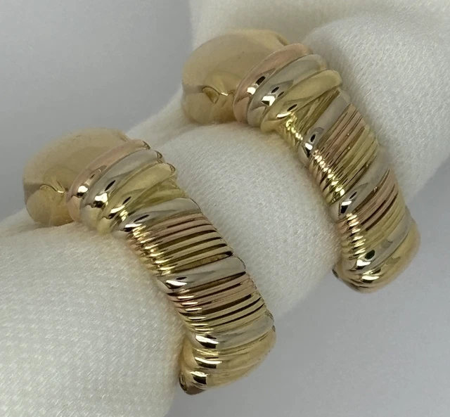 Boucles d'oreilles Trinity Cartier Panthère Cougar en or jaune, blanc et rose 18 carats, service 2025