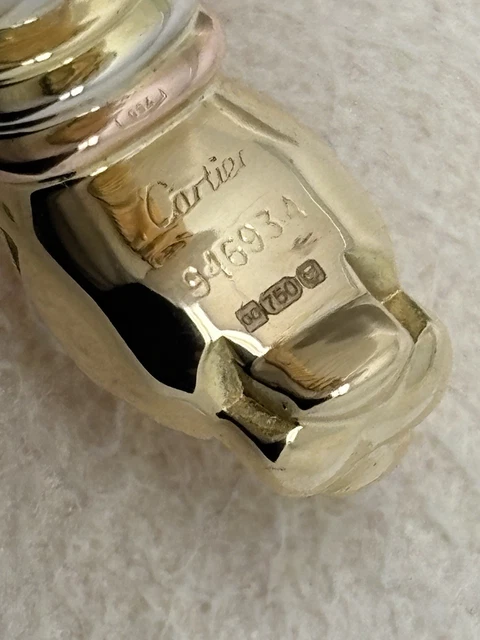 Boucles d'oreilles Trinity Cartier Panthère Cougar en or jaune, blanc et rose 18 carats, service 2025