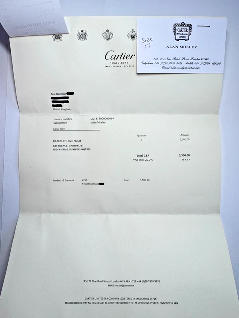 Bracelet Cartier Love en or rose, modèle moyen, avec boîte et documents d'origine.