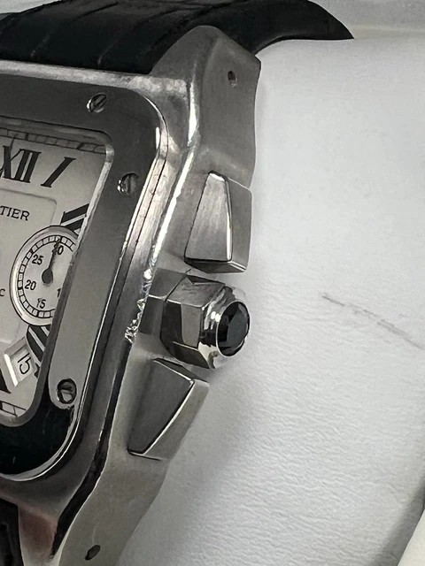 Montre Cartier Santos 100 XL Chronographe Acier Inoxydable pour Homme, avec boîte et papiers W20090X8